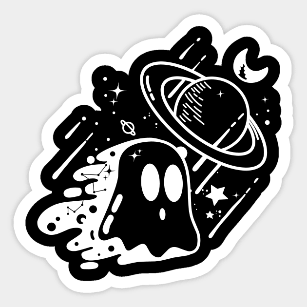 GALAXY GHOST Sticker by Vixie Hattori